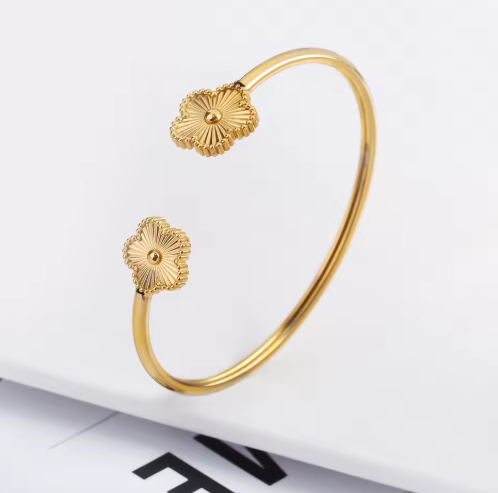 Pulsera floral acero inoxidable